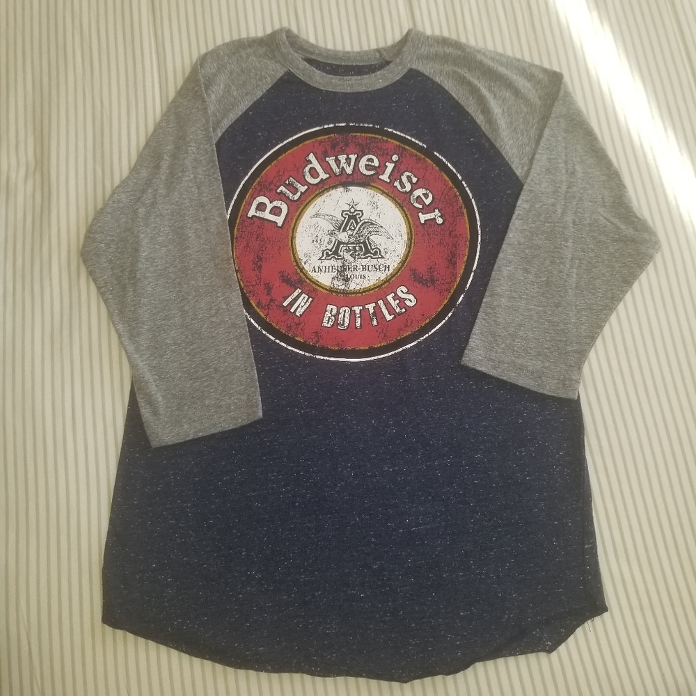 Budweiser 3/4 sleeve baseball tshirt
